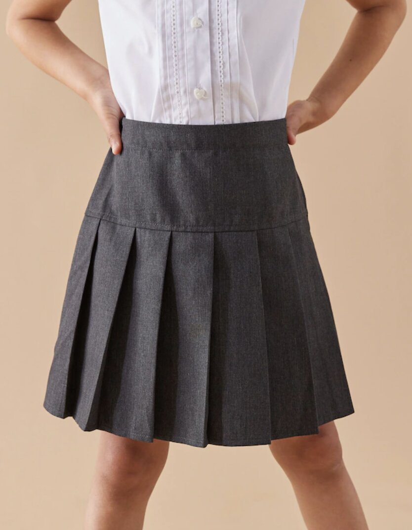 Pleated and waist-size skirts